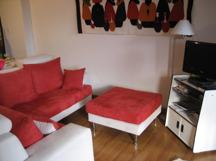 The living area, taken from next to the bed.