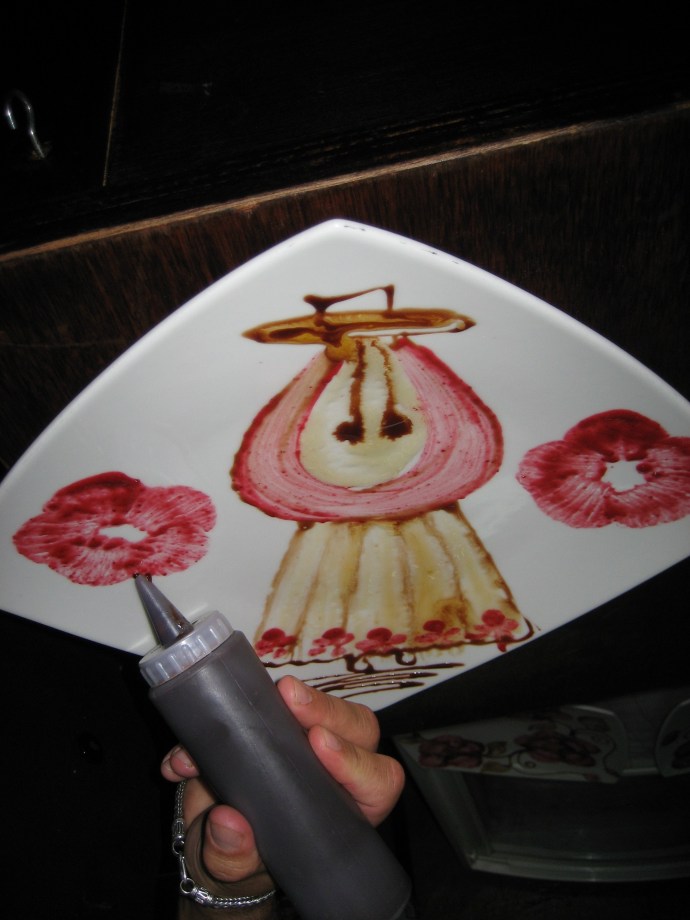 Again, liquid chocolate is used to fill in the flowers' centers.