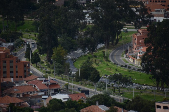 A view of one of the four rivers in Cuenca, but not the Tomebamba