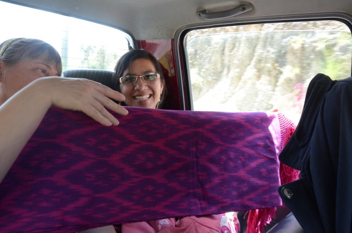 Sherri's lifestyle guide is surprised with a gift of a shawl that she had liked very much.