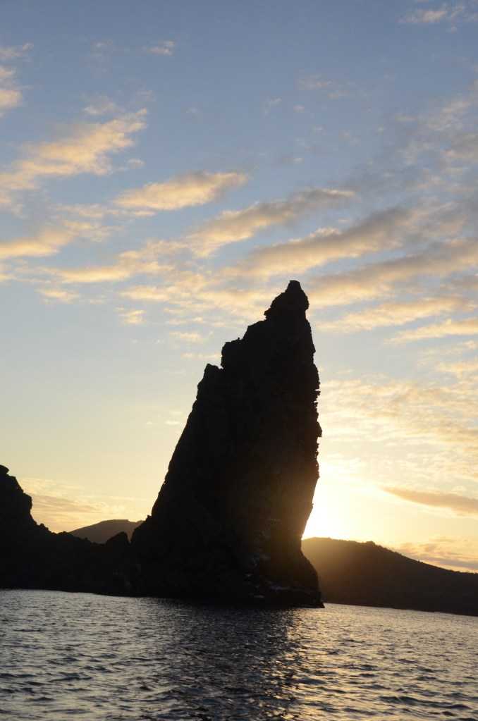 Pinnacle Rock at sunset on Bartolome Island