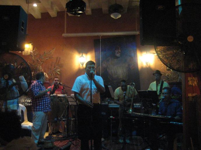 Carlos, the owner of Casa de Doroteo sings Cuban music with his band.